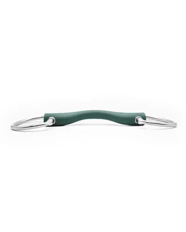 Fager Andrea Rubber Fixed Ring with a rubber mouthpiece designed for horse comfort and performance.