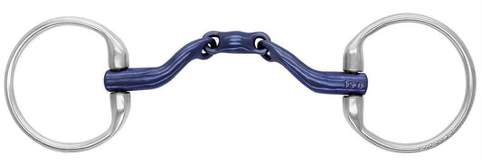 Bombers McHardy Elliptical Eggbutt Titanium bit with medium port for tongue relief and even pressure distribution.