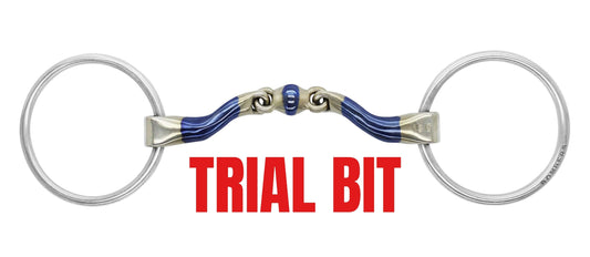 Bomber McHardy Elliptical Trial Bit featuring a medium port and flattened lozenge for enhanced horse comfort.