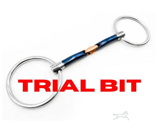 Fager John Trial Bit featuring a double-jointed sweet iron design for a comfortable fit around the tongue.