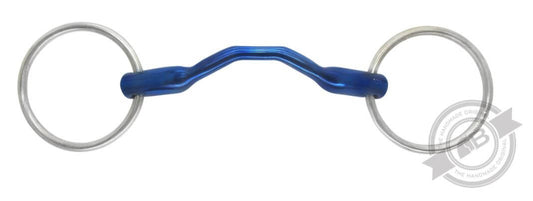 Bombers Happy Tongue Titanium Loose Ring bit for horses, designed for tongue relief and comfort.