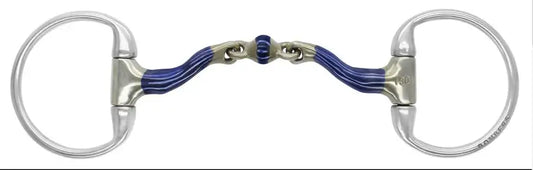 McHardy Elliptical Eggbutt bit showing medium port design for dressage with double jointed mouthpiece.